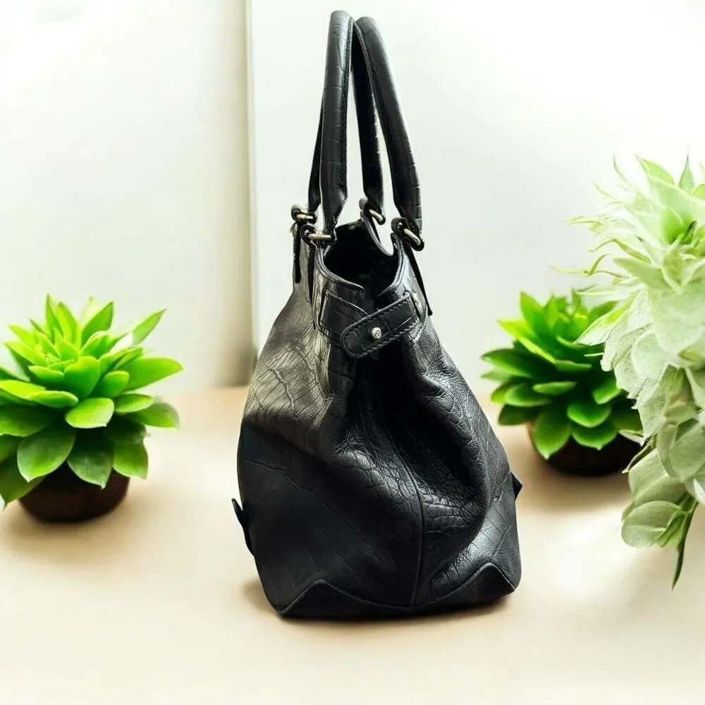Kate Spade Black Embossed Leather Satchel